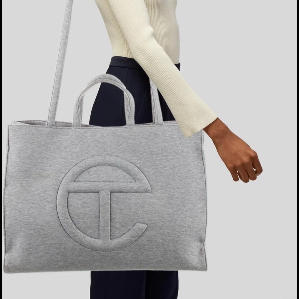 UGG x TELFAR grey jersey shopper bag